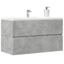  Badkamerwandkast 80x38,5x45 cm bewerkt hout betongrijs