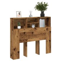  Hoofdbordkast 120x19x103,5 cm bewerkt hout oud houtkleurig