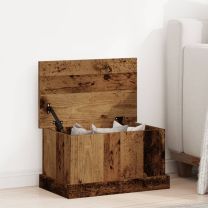  Opbergbox 30x50x28 cm bewerkt hout oud houtkleurig