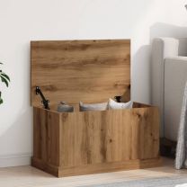  Opbergbox 70x40x38 cm bewerkt hout artisanaal eikenkleurig