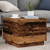  Salontafel met LED-verlichting 50x50x40 cm oud houtkleurig
