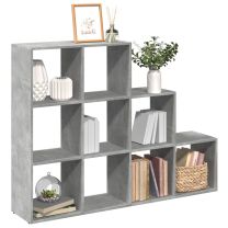  Kamerscherm / boekenkast 3-laags 137,5x29x103,5 cm hout grijs