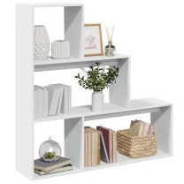  Kamerscherm / boekenkast 3-laags 123x29x123 cm bewerkt hout wit