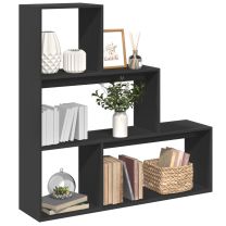  Kamerscherm / boekenkast 3-laags 123x29x123 cm hout zwart