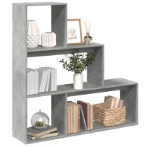  Kamerscherm / boekenkast 3-laags 123x29x123 cm hout betongrijs