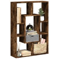  Boekenkast 63x20x90 cm bewerkt hout gerookt eikenkleurig