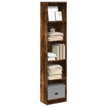  Boekenkast 40x24x176 cm bewerkt hout gerookt eikenkleurig