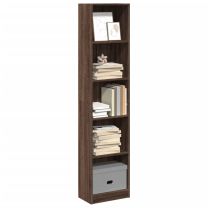  Boekenkast 40x24x176 cm bewerkt hout bruin eikenkleurig
