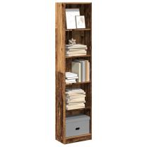  Boekenkast 40x24x176 cm bewerkt hout oud houtkleurig