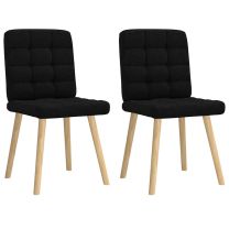  Eetkamerstoelen 2 st stof zwart