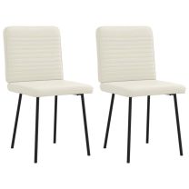  Eetkamerstoelen 2 st fluweel crmekleurig