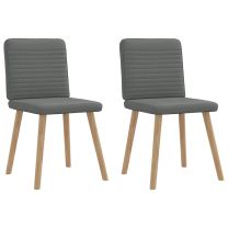  Eetkamerstoelen 2 st stof donkergrijs