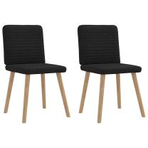  Eetkamerstoelen 2 st stof zwart