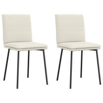  Eetkamerstoelen 2 st fluweel crmekleurig