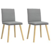  Eetkamerstoelen 2 st stof lichtgrijs