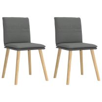  Eetkamerstoelen 2 st stof donkergrijs