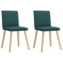  Eetkamerstoelen 2 st stof donkergroen