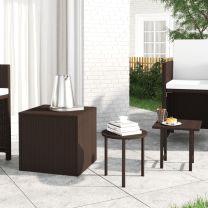  Tuinbijzettafels 3 st poly rattan bruin