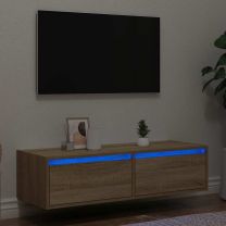  Tv-meubel LED-verlichting 100X35,5x25 cm sonoma eikenkleurig