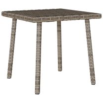  Tuin salontafel rechthoekig 40x40x37 cm poly rattan grijs