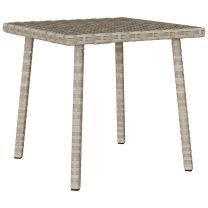  Tuin salontafel rechthoekig 40x40x37 cm poly rattan lichtgrijs