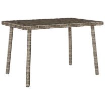  Tuin salontafel rechthoekig 60x40x37 cm poly rattan grijs
