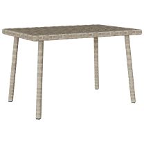  Tuin salontafel rechthoekig 60x40x37 cm poly rattan lichtgrijs