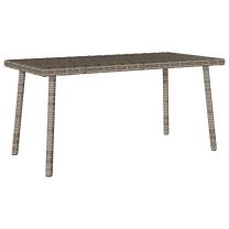  Tuin salontafel rechthoekig 80x40x37 cm poly rattan grijs