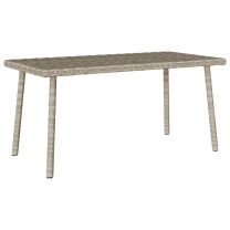  Tuin salontafel rechthoekig 80x40x37 cm poly rattan lichtgrijs