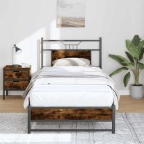 Bedframe zonder matras hout gerookt eikenkleurig 90x200 cm