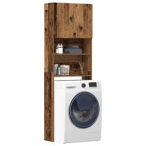 Wasmachinekast 64x24x190 cm bewerkt hout oud houtkleurig