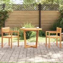  Tuintafel rond 90x75 cm massief acaciahout