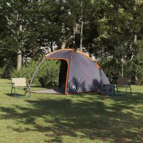  Tent met dak Grijs en Oranje Large Polyester en glasvezel