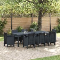  Tuin tafel Anthraciet 250 x 100 x 73 cm van poly rattan