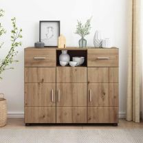  Dressoir met lade artisanaal eikenkleurig 88.5 x 30.5 x 73 cm