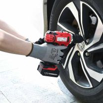 Werkhandschoenen 24 pcs Grijs en zwart 9 / l Polyester