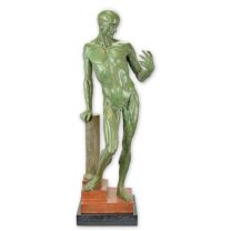 Bronzen anatomische studie van een gevild mannetje