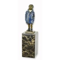 A BRONZE SCULPTURE OF A BOY