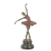A BRONZE SCULPTURE OF A BALLERINA