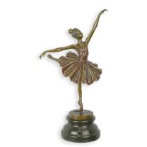 A BRONZE SCULPTURE OF A BALLERINA