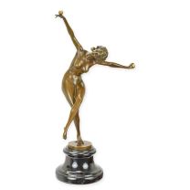 A BRONZE SCULPTURE OF A BALL DANCER