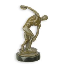 A BRONZE SCULPTURE OF THE DISCOBOLOS OF MYRON