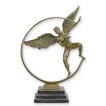 A BRONZE SCULPTURE OF THE CONTEMPORARY ICARUS