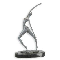 A MODERNIST BRONZE SCULPTURE OF A FEMALE NUDE