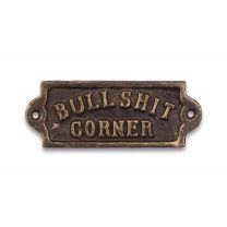 Gietijzeren "bullshit corner" plaquette