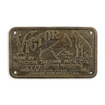 A CAST IRON "VICTOR TALKING MCH CO." PLAQUE