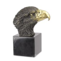 A BRONZE EAGLE HEAD