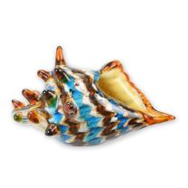 A MURANO STYLE GLASS CONCH SHELL