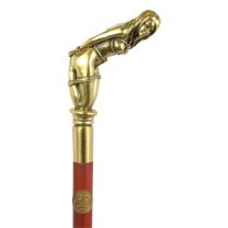 A BRONZE-HANDLED WALKING STICK
