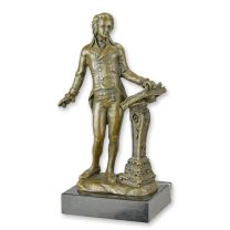 A BRONZE SCULPTURE OF BEETHOVEN